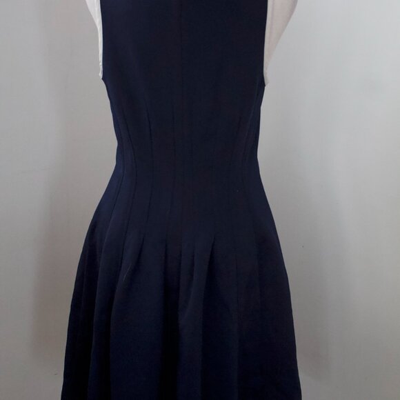 Betsey Johnson Navy/White Trim Front Zip Sleeveless Dress - Picture 4 of 5